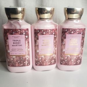 NEW BBW TRIPLE BERRY MARTINI LOTIONS X3